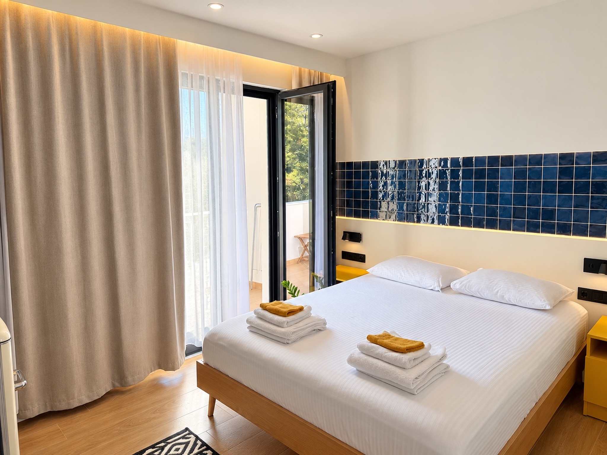 Aetheria Resort boutique suite interior in Therma, Samothrace