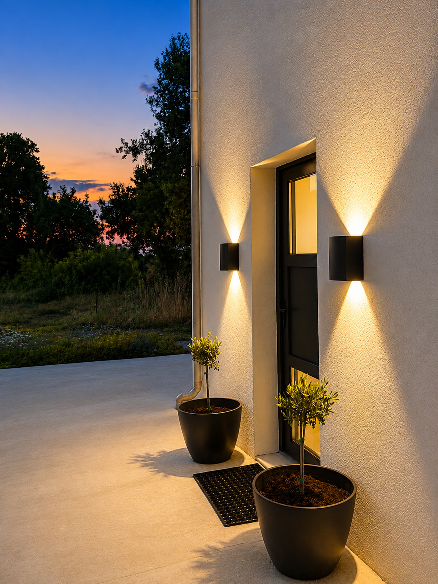 Aetheria Resort entrance at dusk